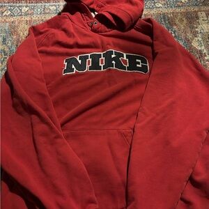 Nike Red Pullover Sweater with Embroidered Logo
